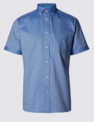 Pure Cotton Tailored Fit Oxford Dobby Shirt